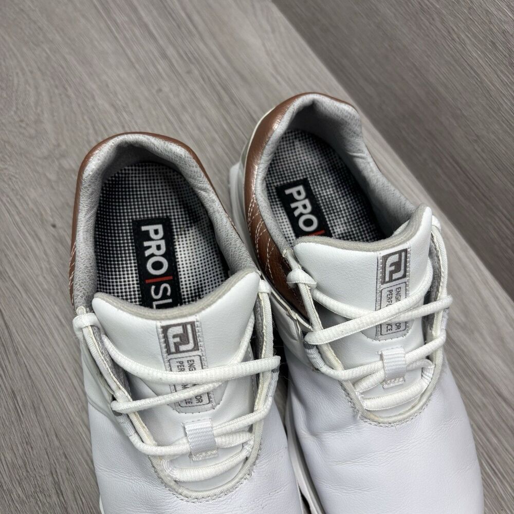 FootJoy Women’s Pro SL Golf Size 8 White/Rose Spikeless Sneakers - Picture 10 of 13